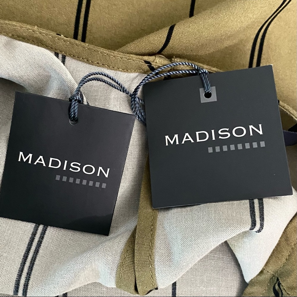 Madison Sleeveless Tunic S High Low Striped Dried Herb - Picture 11 of 12
